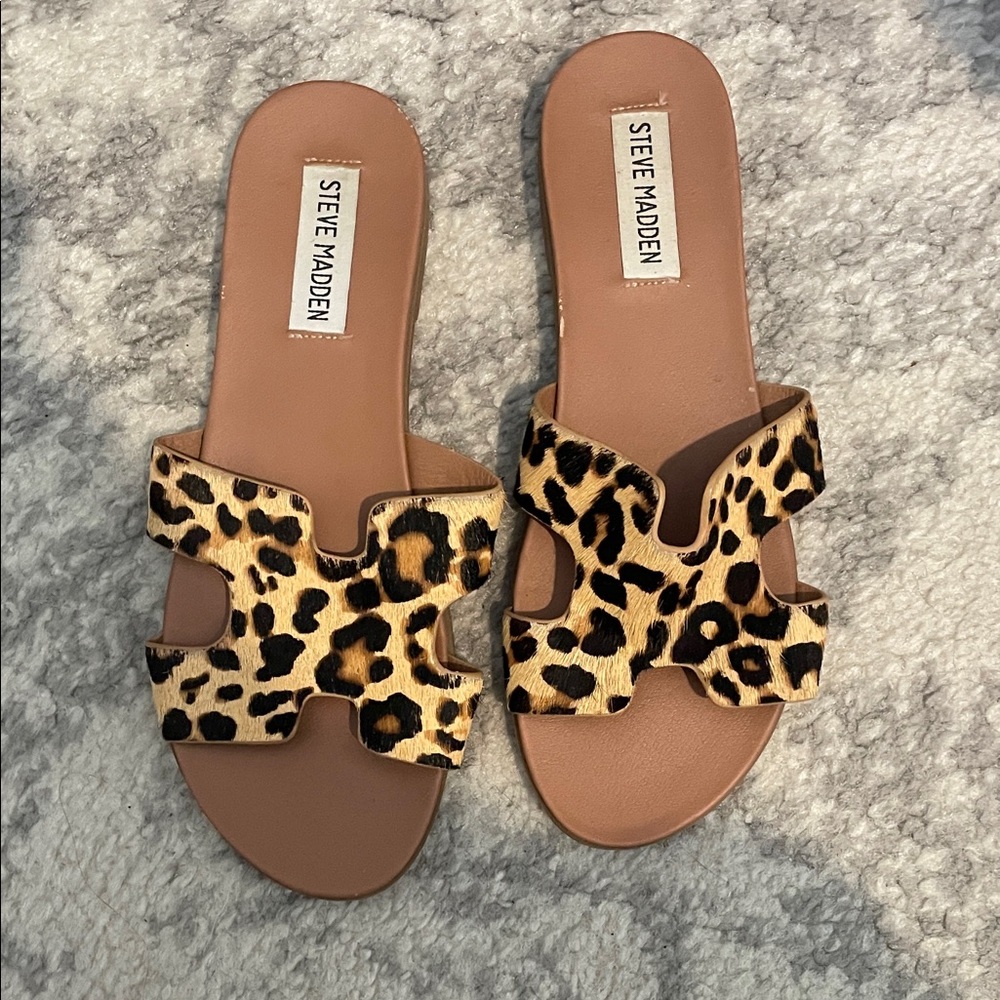 Steve Madden Animal Print Slide Sandals